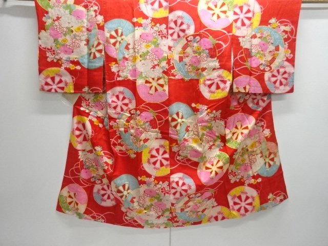 JAPANESE KIMONO / ANTIQUE JUBAN / SILK / FLORAL CART